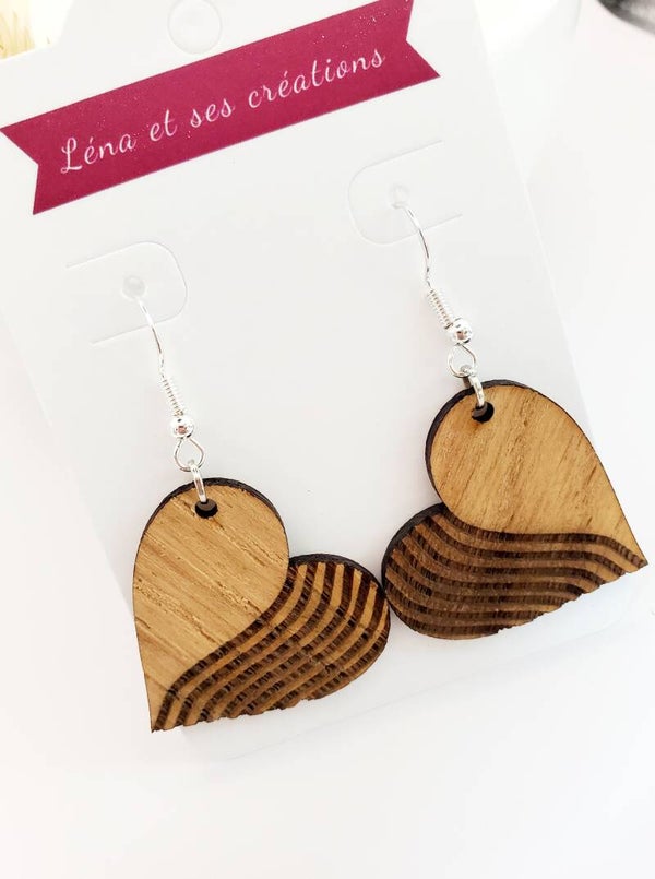 Boucles " Bois" gravées