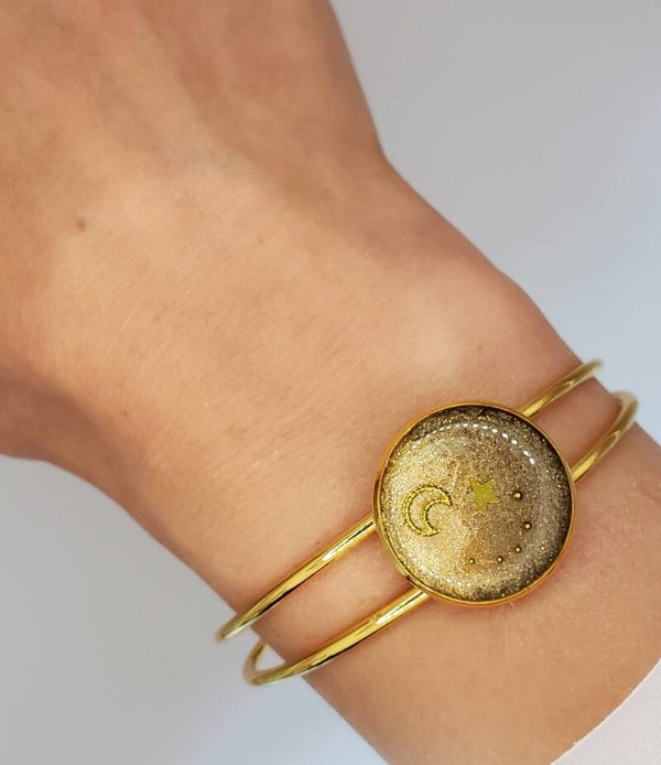 Bracelet jonc " Étoile dorée "