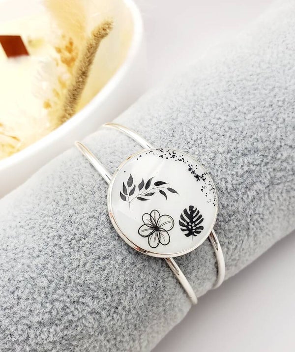 Bracelet " Feuille blanche "