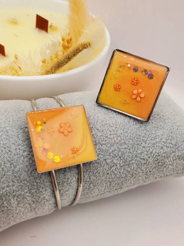 Parure " Orange tout doux "