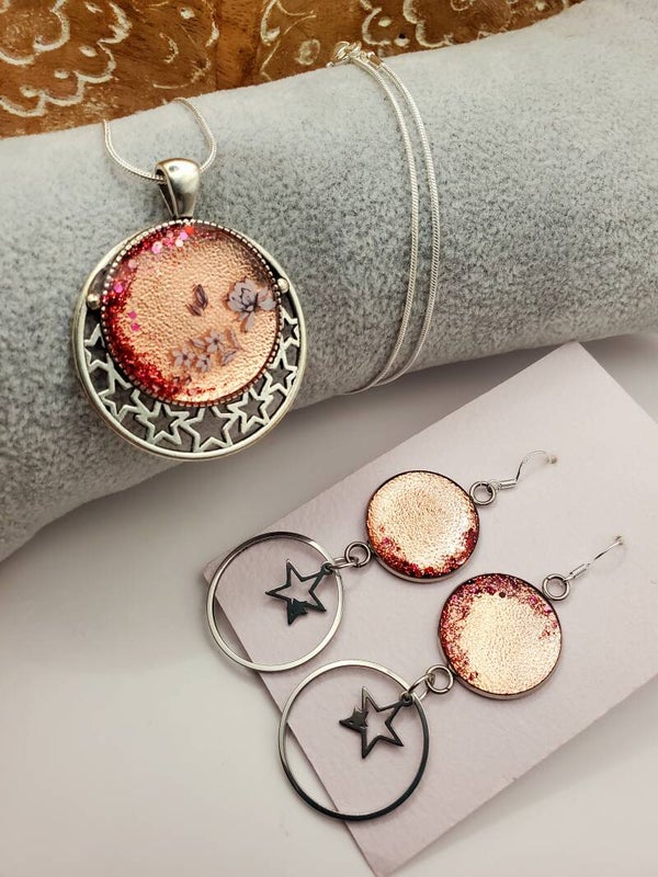 Parure " Simili rose "