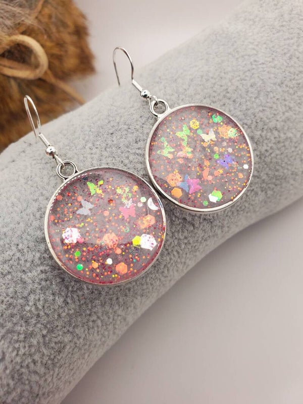 Boucles " en transparence, rose "