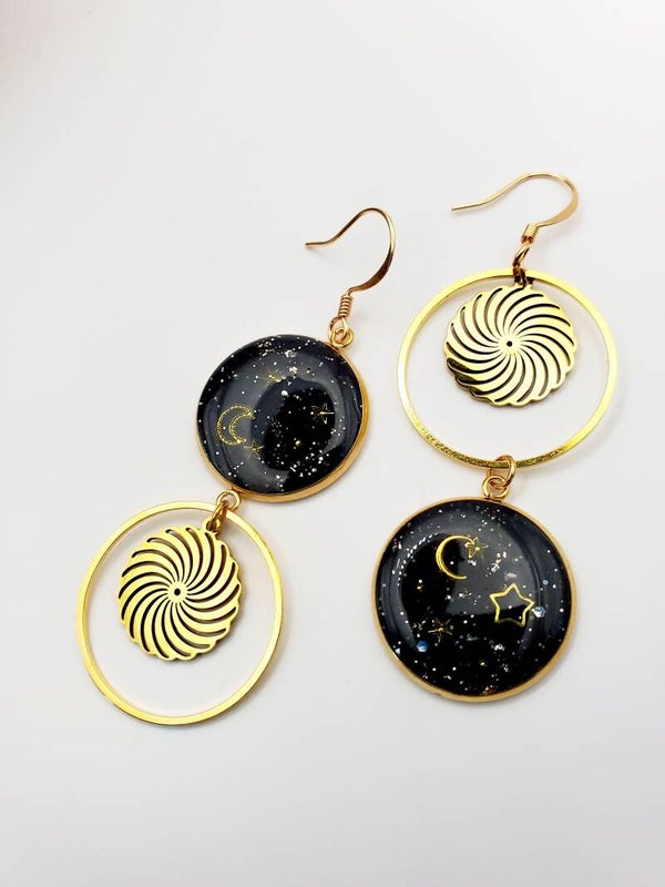 Boucles " Tourbillon noir "