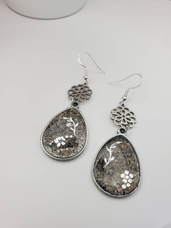 Boucles " Gouttes acier brunes "