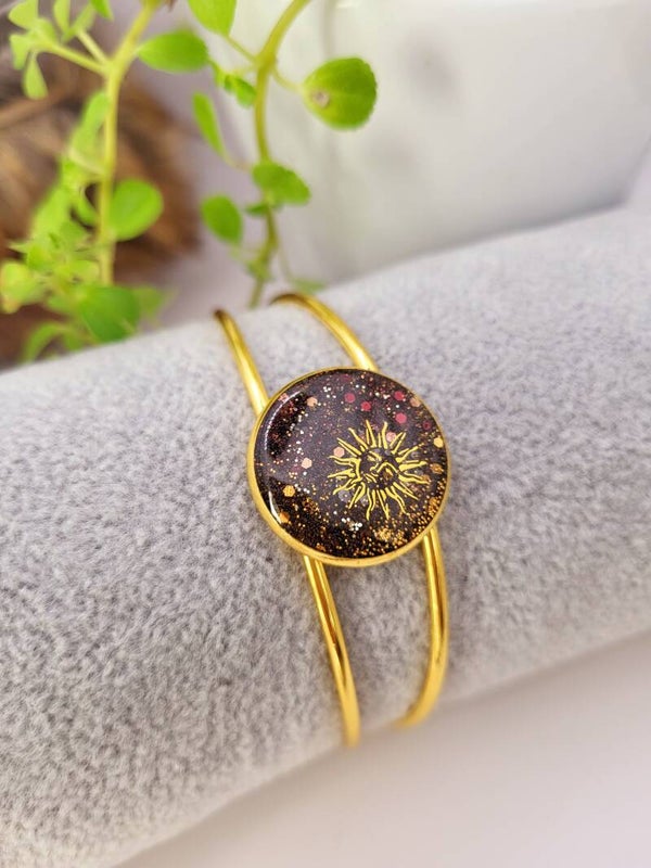 Bracelet jonc " brun Soleil "