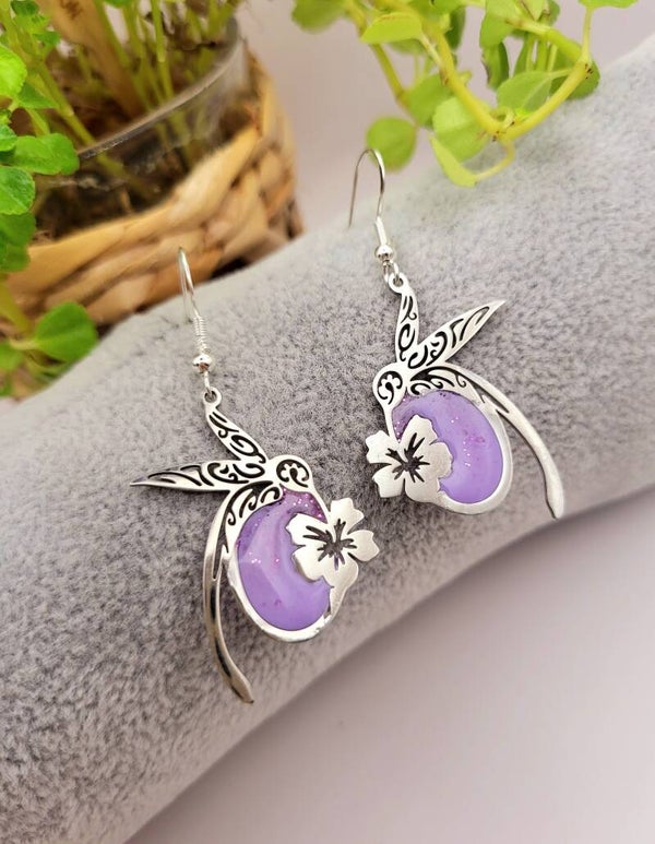 Boucles " Colibris violets "