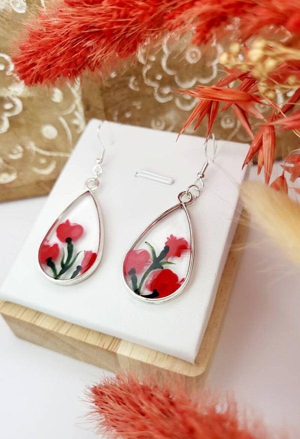 Boucles " coquelicots "