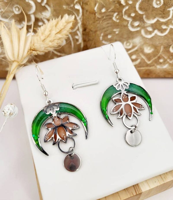 Boucles " Lotus vert "