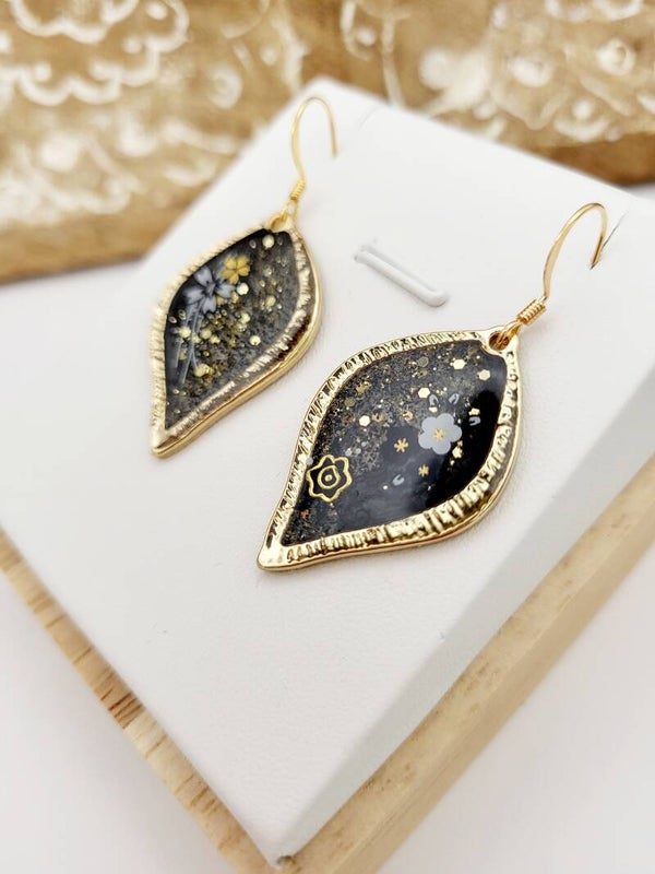 Boucles " Fleuries noires "