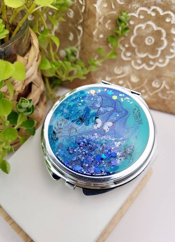 Miroir " Bleu papillon