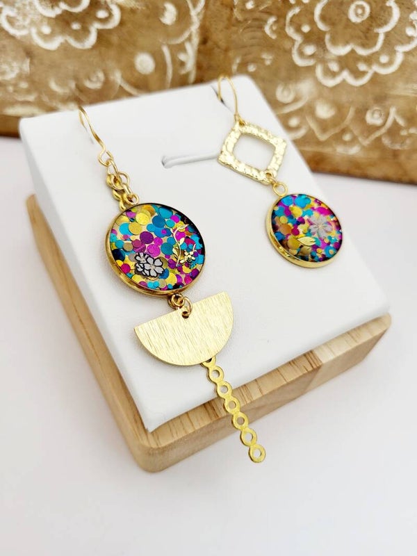 Boucles " dorées pailletées "