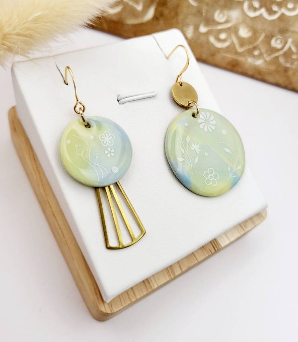 Boucles " polymere aux tons pastels "