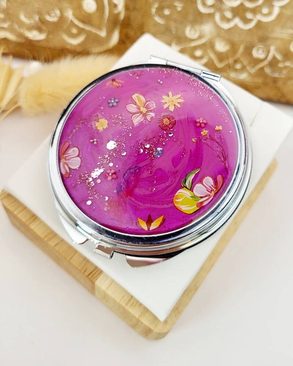 Miroir " Rose fleuri "