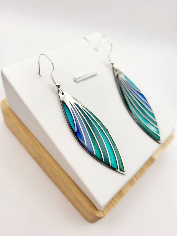 Boucles " Joli arc-en-ciel bleu "