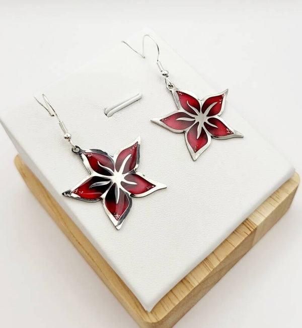 Boucles " Magnifiques fleurs rouges "