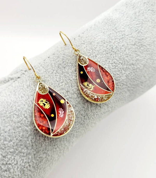 Boucles " Belles gouttes rouges "