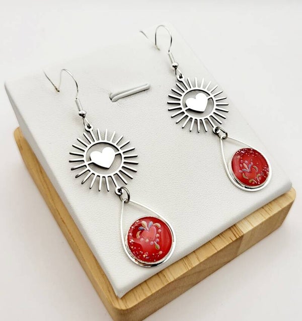 Boucles " Petits cœurs rouges "