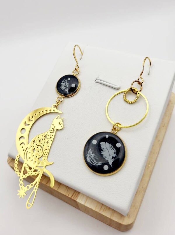 Boucles " Bleues chat doré "