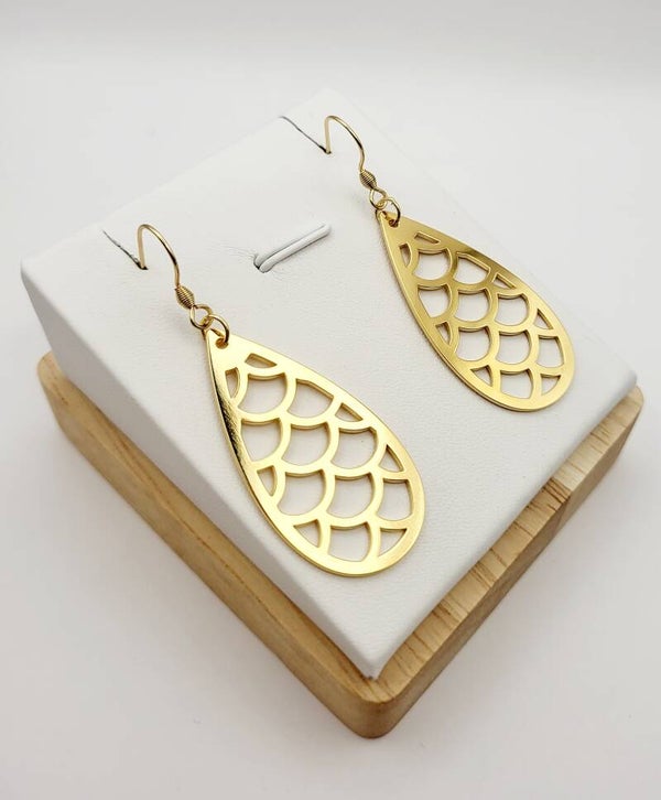 Boucles " Beautés gouttes Hélé'gantes dorées "