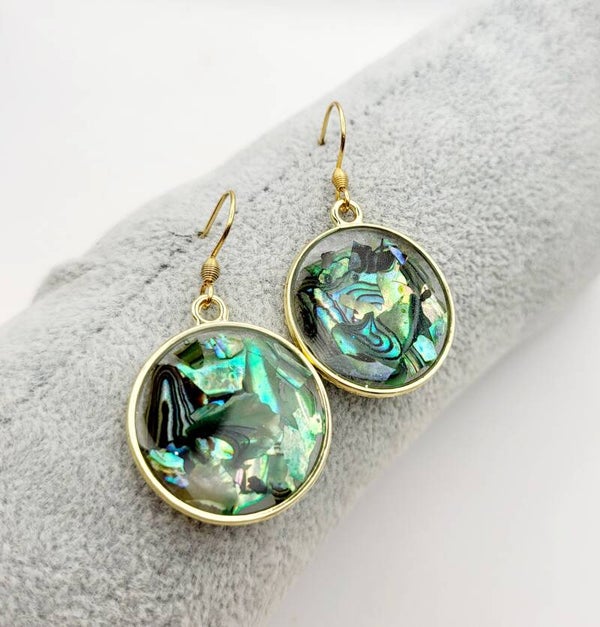 Boucles " Nacrées vertes "