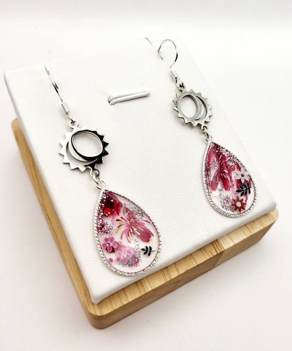 Boucles " Explosion de couleurs rouges"