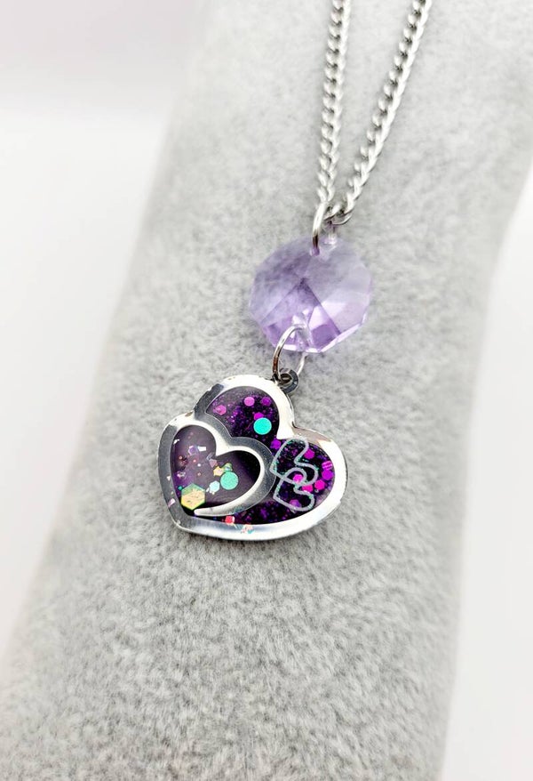 Collier " Cœur violet "