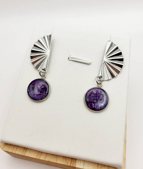 Boucles " accordéons violets "