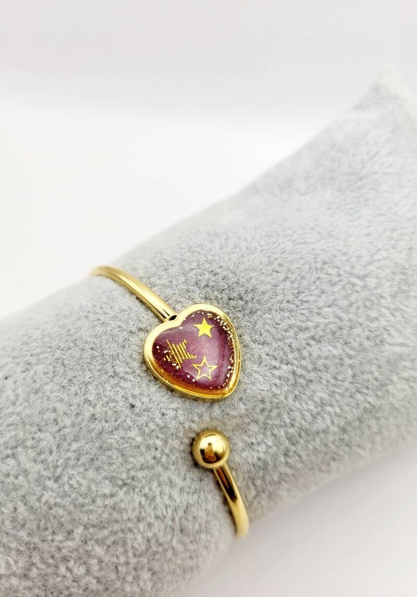 Bracelet " Cœur mauve "