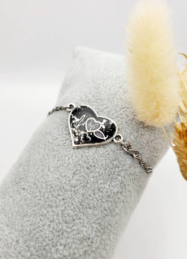 Bracelet " Cœur noir "
