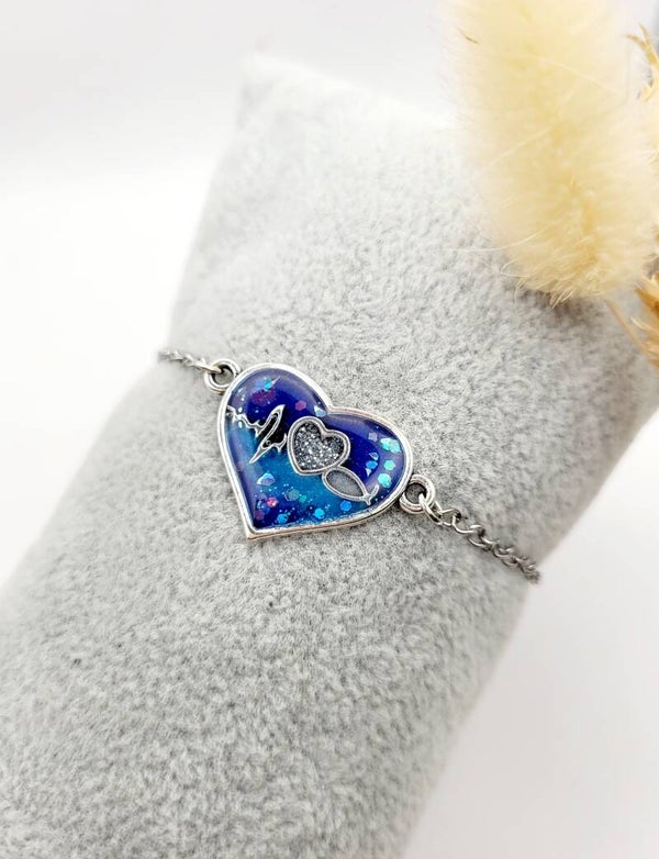 Bracelet " Cœur bleu "
