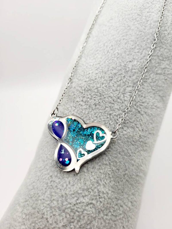 Collier " Cœur infini bleu turquoise "