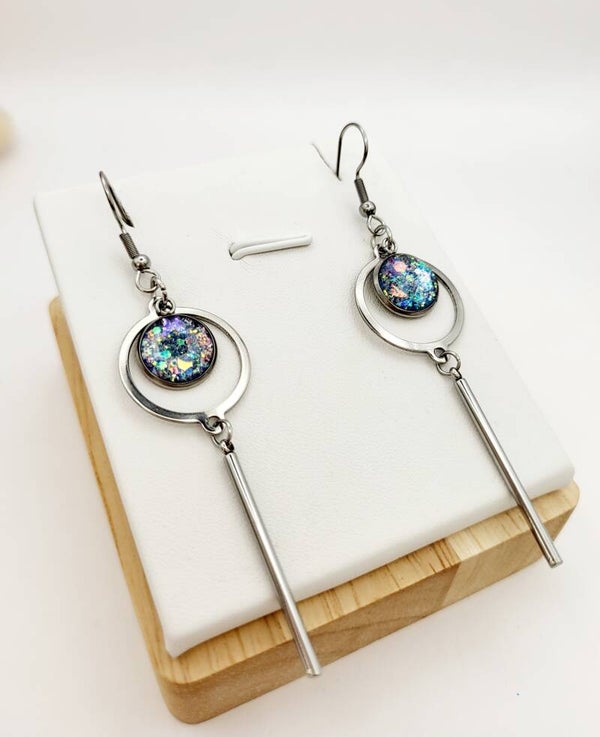 Boucles " longues fines bleues "