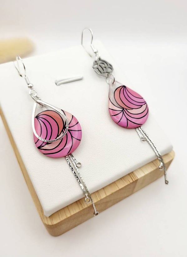 Boucles " dégradé de rose "