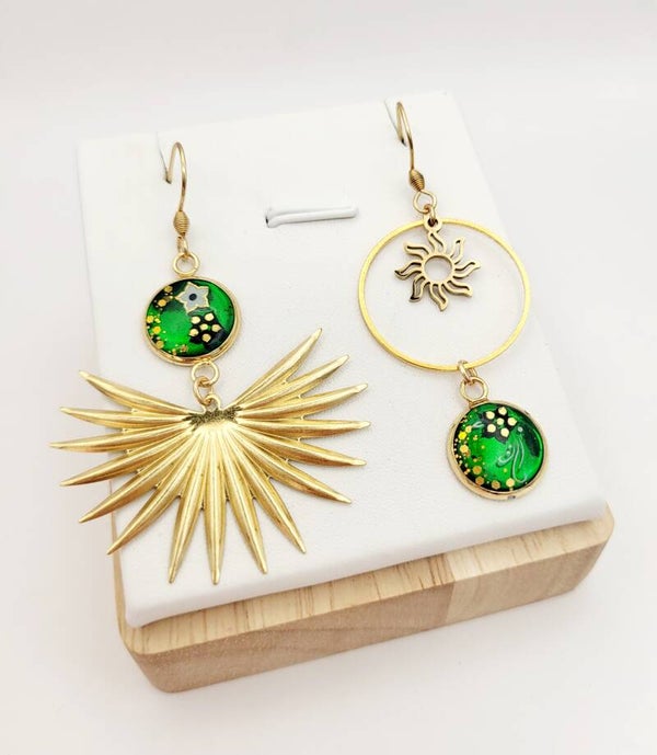 Boucles " Vertes ensoleillées "