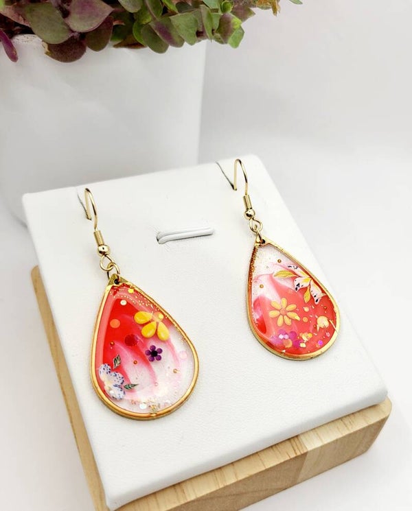 Boucles " Gouttes rouges peps "