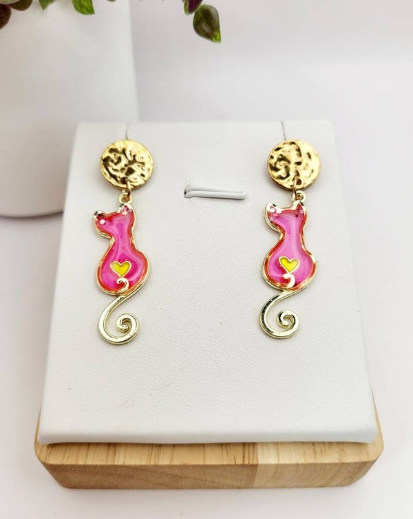 Boucles " Chats roses peps "