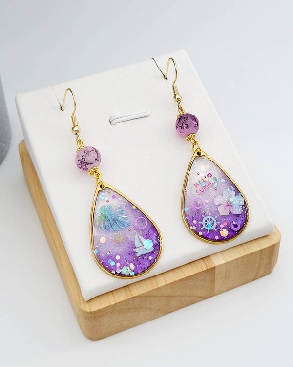 Boucles " Violettes fleuries "