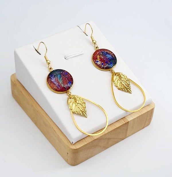 Boucles " Plumes colorées "