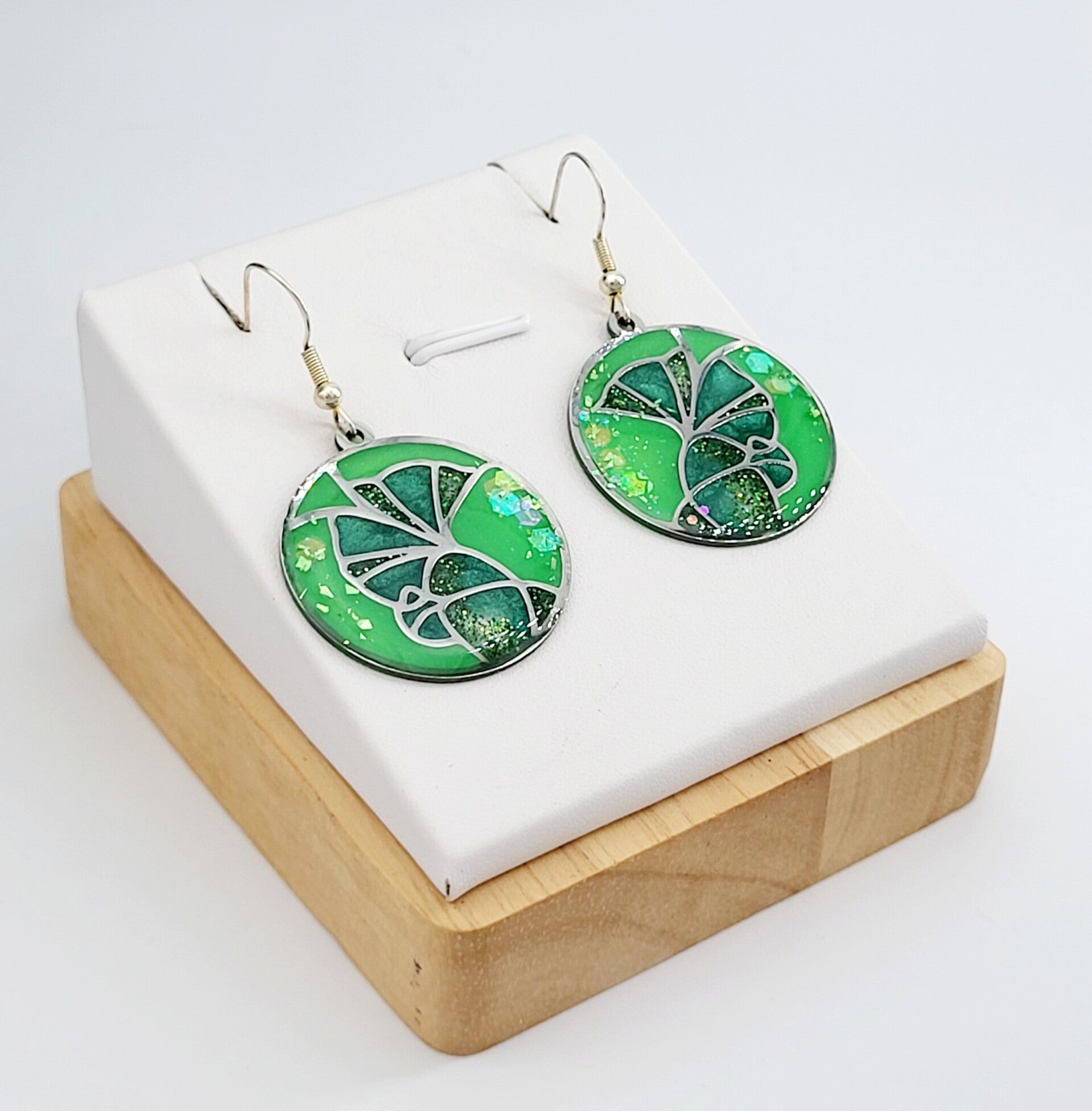 Boucles " Rondes fleuries vertes "