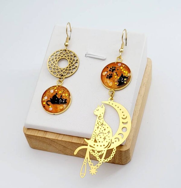 Boucles " oranges chat doré "