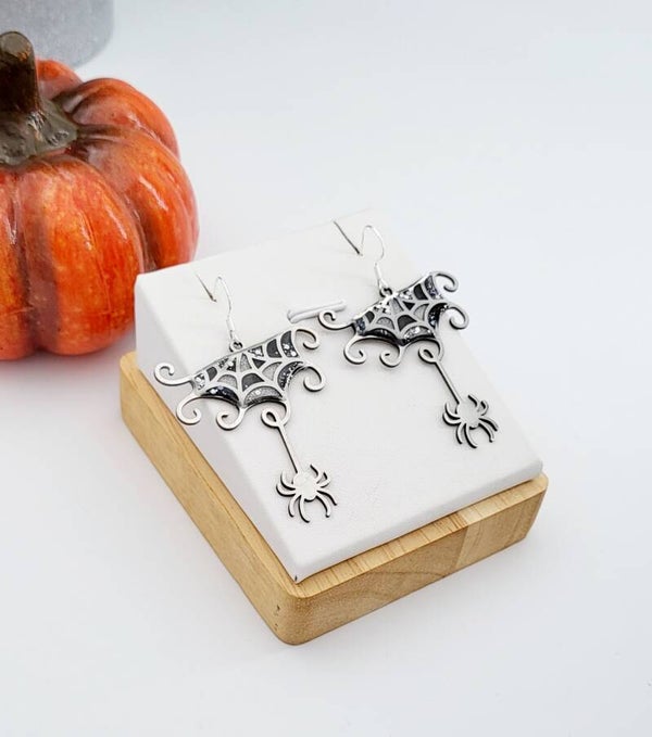 Boucles " Araignées argentées"