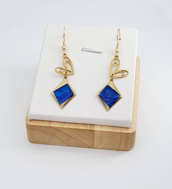 Boucles " Losagnes bleus cœurs "