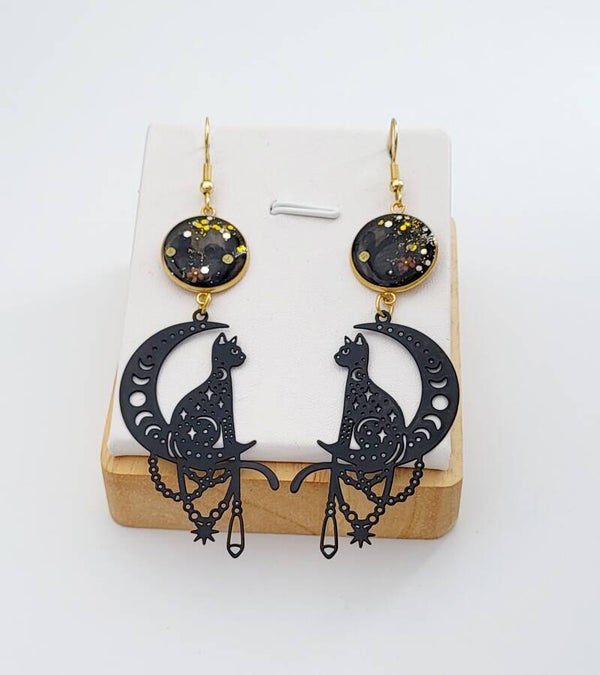 Boucles " Chat noir doré "