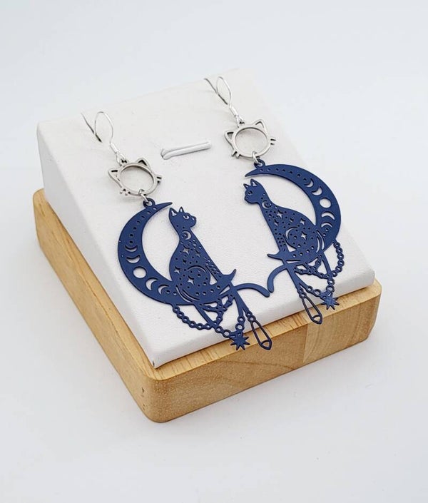 Boucles " Chat bleu argenté "