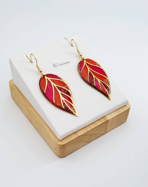 Boucles " Feuilles rouges "