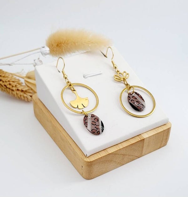 Boucles " Asymétriques léopard "