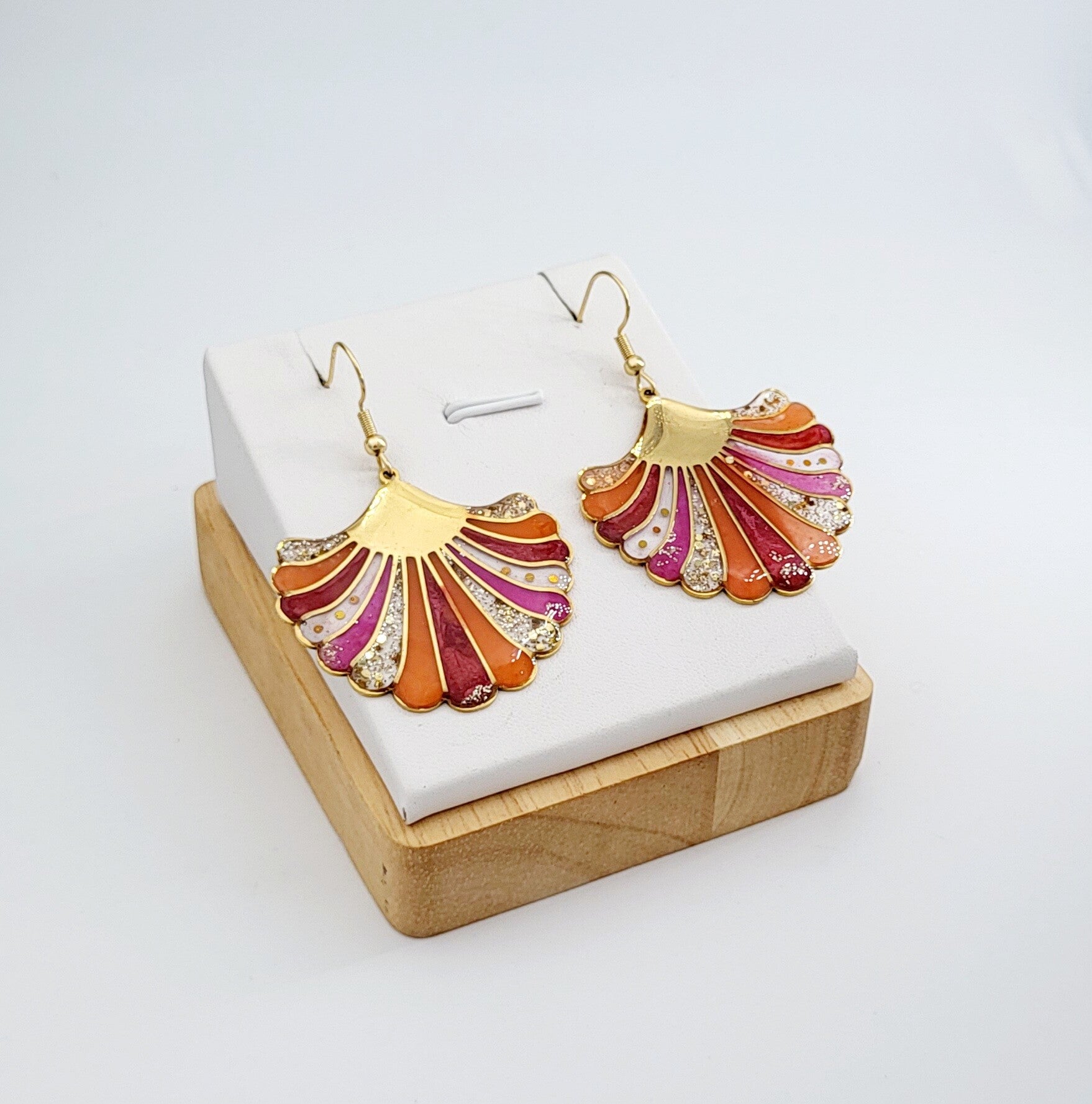 Boucles " Accordéon rose "