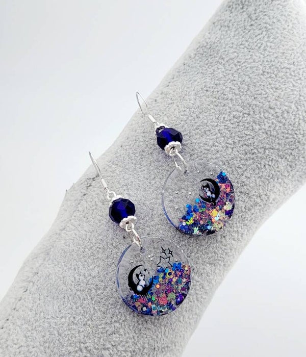 Boucles " Chats bleus sur la lune "