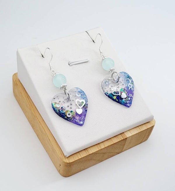 Boucles " Cœurs pailletés "