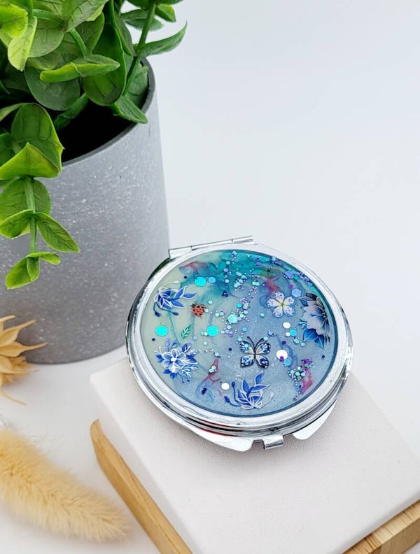 Miroir " Fleur bleue "